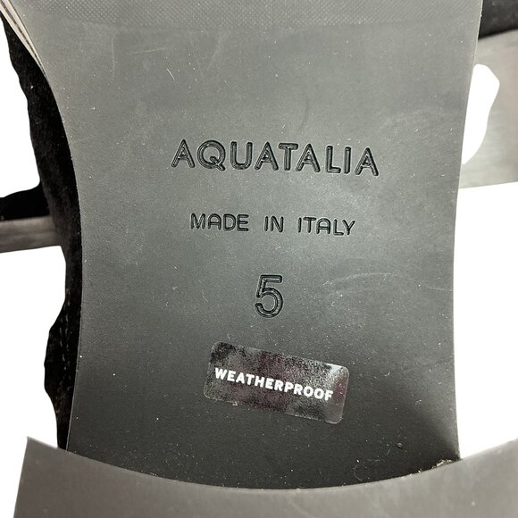 Aquatalia Reeta Suede Square Toe Side Zip Ankle Booties Womens 5 Made In Italy N - Picture 10 of 12